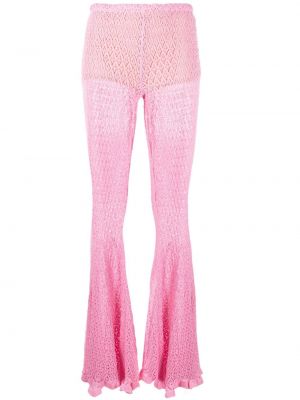 Πλεκτό παντελόνι Blumarine ροζ