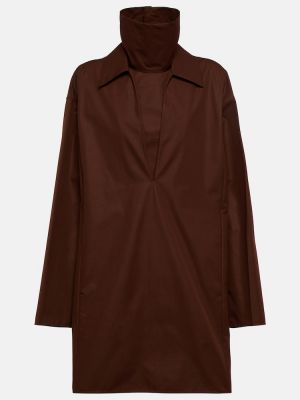 Mini vestido de algodón Jil Sander marrón