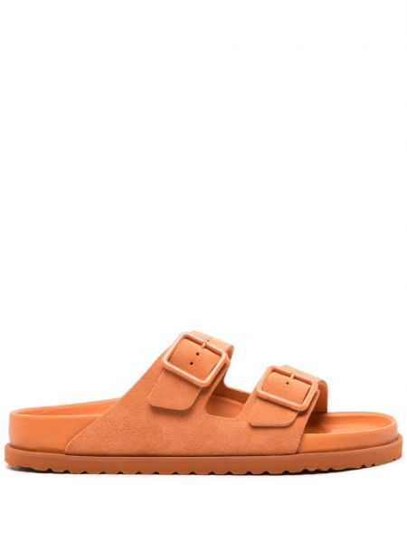 Semišové sandály Birkenstock oranžové
