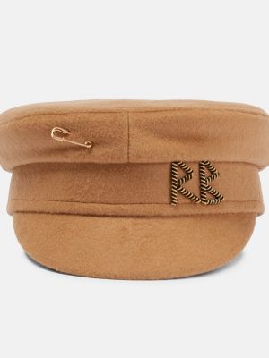 Шерстяная шапка с вышивкой Ruslan Baginskiy бежевая