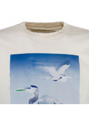 Camisa de algodón con estampado Heron Preston blanco