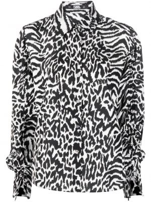 Svilena košulja s printom Karl Lagerfeld