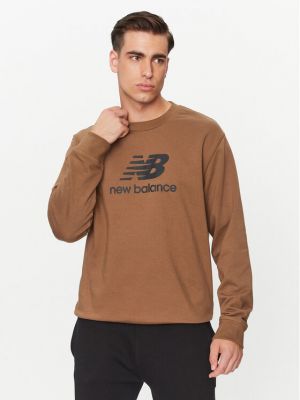 Majica dugih rukava sa dugačkim rukavima New Balance smeđa