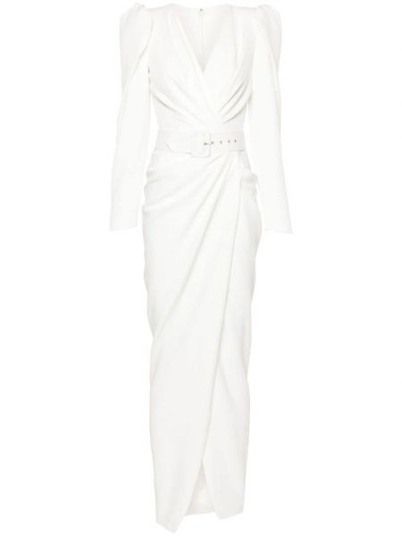 Вечерна рокля от креп Rhea Costa бяло