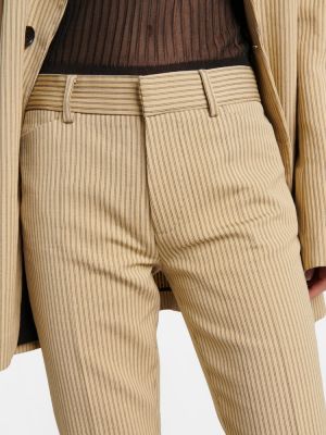 Pantalon droit en laine en coton Petar Petrov beige