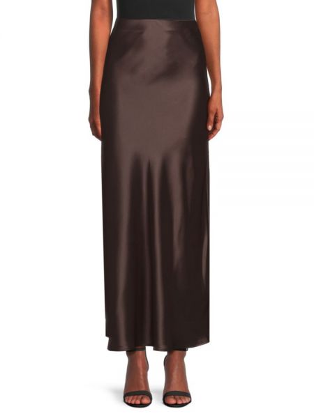 Атласная длинная юбка Renee C. коричневая