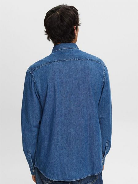 Джинсовая рубашка с карманами Esprit синяя