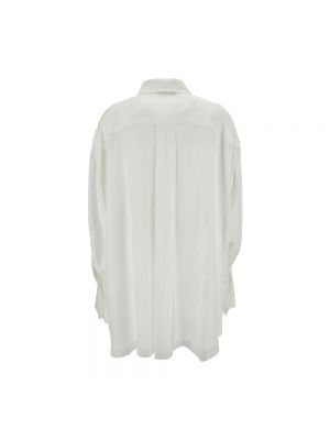 Blusa oversized asimétrica de raso The Attico blanco