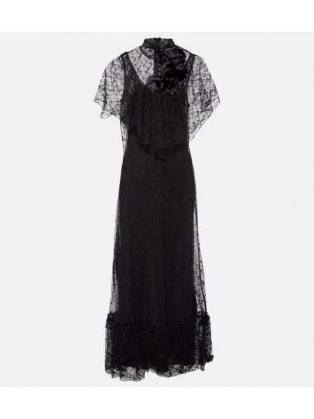 Midi haljina s čipkom Rodarte crna