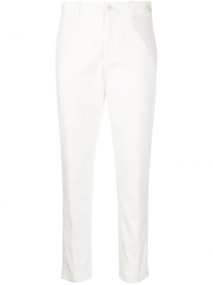 Pantalon taille haute slim à fleurs Polo Ralph Lauren blanc