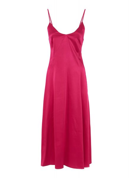 Атласное платье миди Sfizio розовое