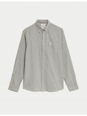 Flanelová bavlněná košile Marks & Spencer šedá
