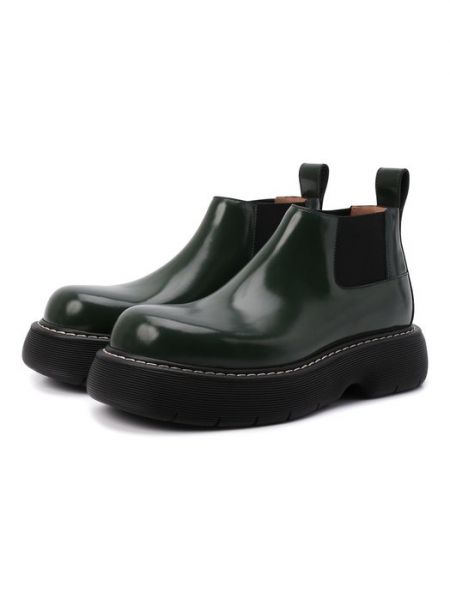 Кожаные ботинки челси Bottega Veneta зеленые