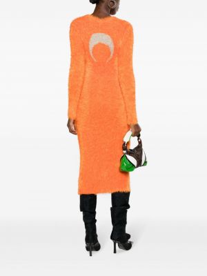 Jupe longue en tricot à imprimé Marine Serre orange