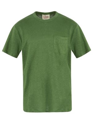 Льняная футболка Mc2 Saint Barth зеленая