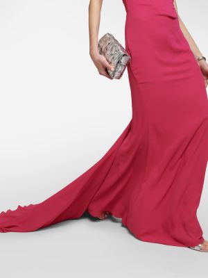 Vestido largo de crepé Giuseppe Di Morabito rosa