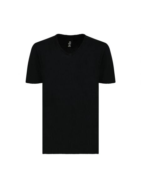 Leinen t-shirt mit rundem ausschnitt Thom Krom schwarz
