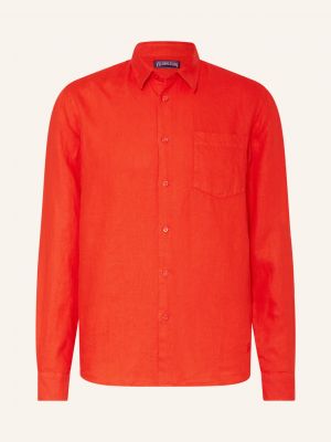 Koszula slim fit Vilebrequin pomarańczowa