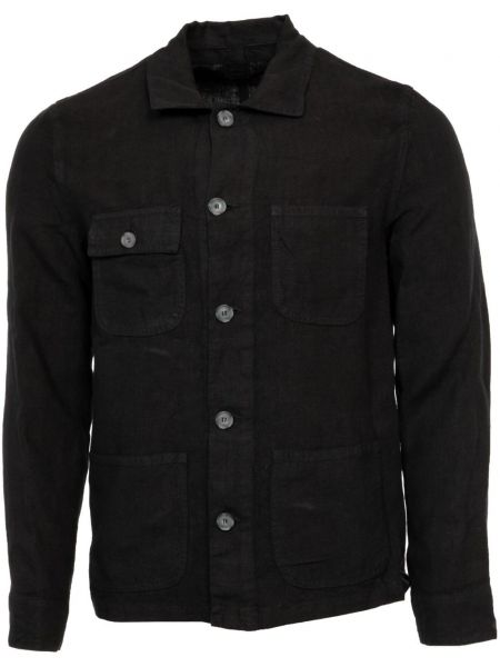 Λινό μακρύ πουκάμισο 120% Lino μαύρο