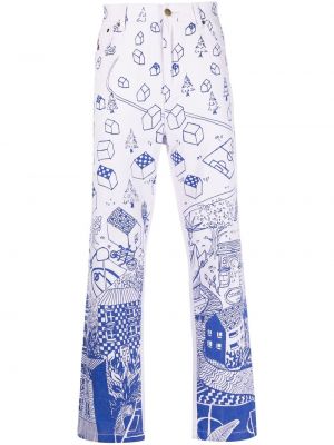 Pantalon droit à imprimé à motif géométrique Kidsuper