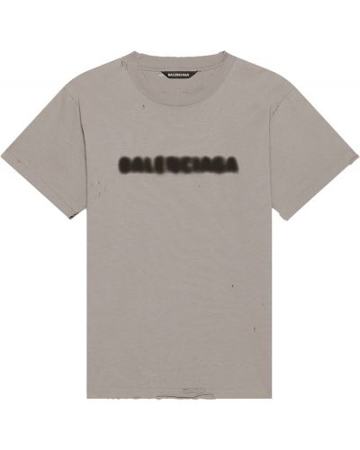 Camiseta con estampado Balenciaga gris