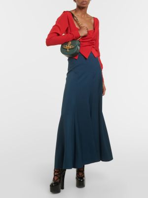 Kožená crossbody kabelka Vivienne Westwood zelená