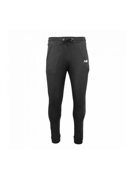 Spodnie sportowe bawełniane w jednolitym kolorze Aquascutum czarne