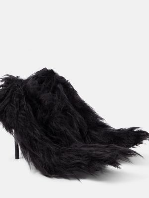 Туфли flex fur из искусственного меха Balenciaga черный