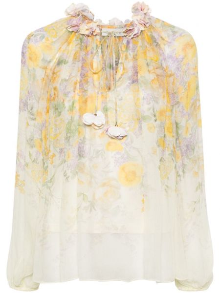 Bluza s cvetličnim vzorcem s potiskom Zimmermann rumena