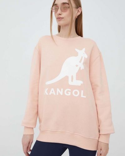 Bombažni pulover Kangol roza