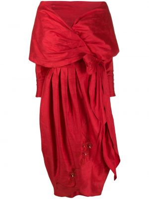 Vestido con bordado de flores A.n.g.e.l.o. Vintage Cult rojo