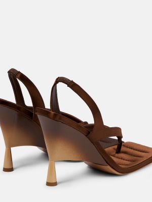 Sandales en satin Gia Borghini marron