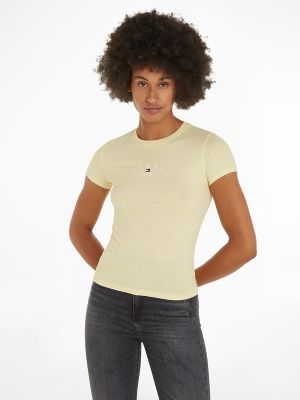 Camiseta slim fit manga corta Tommy Jeans amarillo