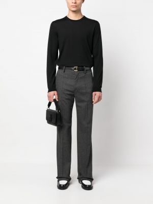 Dzianinowy haftowany sweter Gucci czarny