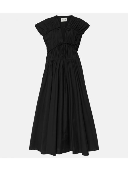 Pamučni midi haljina Tove crna