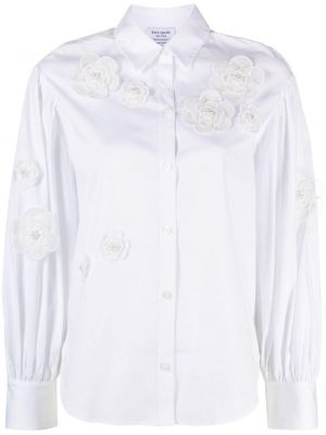 Chemise à fleurs avec applique Kate Spade blanc