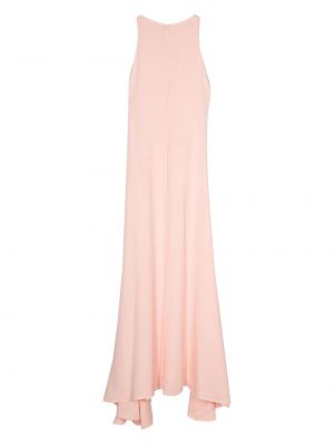 Krepové dlouhé šaty Jil Sander růžové