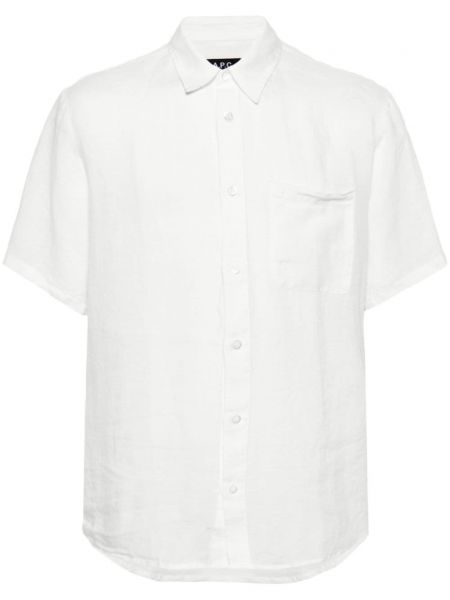 Ľanová košeľa s vreckami A.p.c. biela