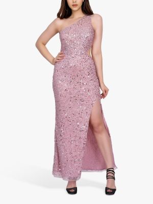 Кружевное длинное платье с пайетками Lace And Beads