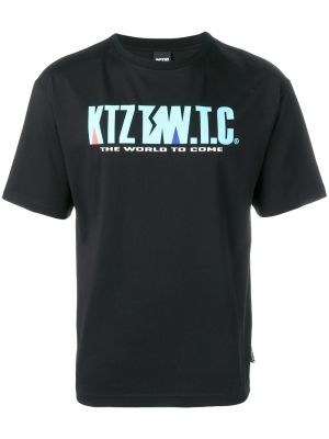 Bavlněné tričko s potiskem s krátkými rukávy Ktz - černá