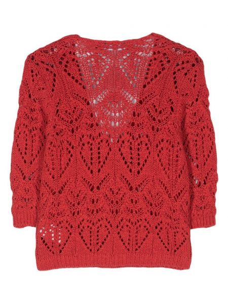 Sweter z dekoltem w serek Bimba Y Lola czerwony