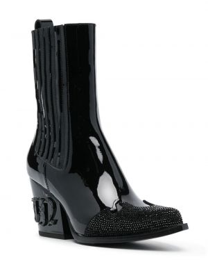 Křišťálové kotníkové boty Philipp Plein černé