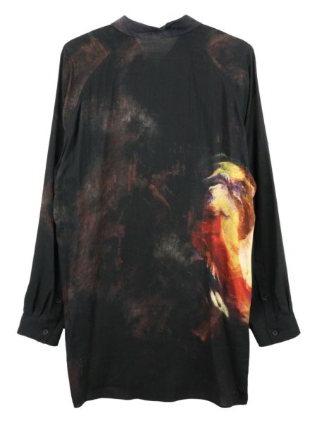 Košile s potiskem s abstraktním vzorem Yohji Yamamoto černá