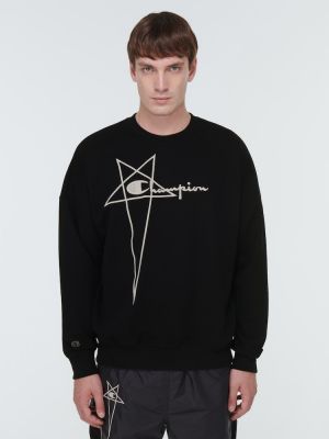 Sweatshirt mit stickerei aus baumwoll Rick Owens schwarz