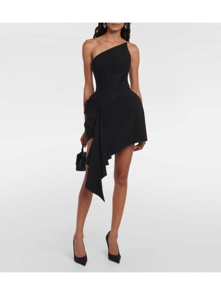 Asimetrična haljina s draperijom Mugler crna