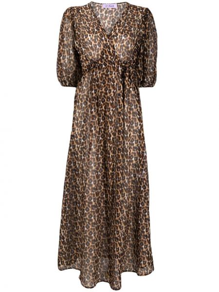 Платье макси с принтом Mc2 Saint Barth, коричневое