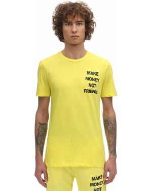 Хлопковая футболка с принтом Make Money Not Friends