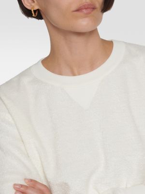 Pamučni laneni džemper Loro Piana bijela