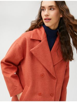 Viskózový kabát na gombíky Koton červená