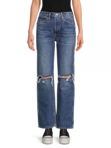 Прямые джинсы с высокой талией с потертостями Re/done